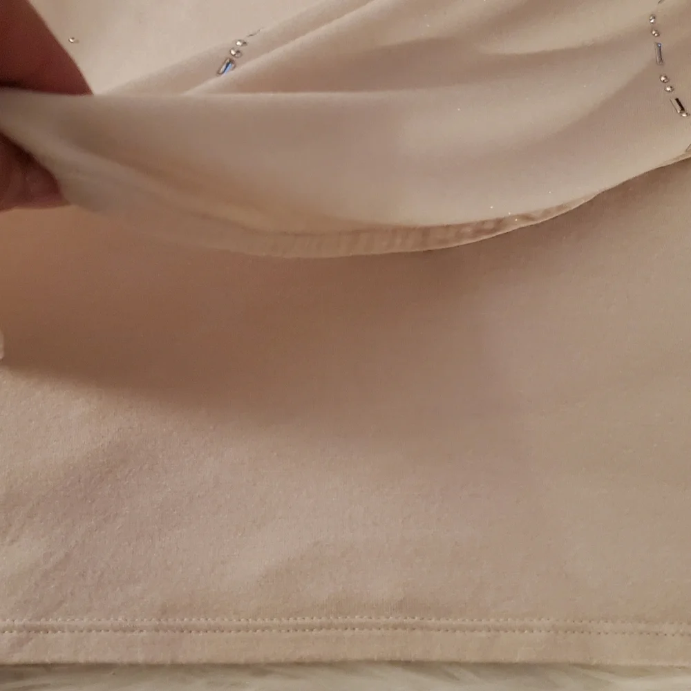 White House Black Market Champagne Dolman Blouse with Studded Detail Size M - Picture 6 of 8